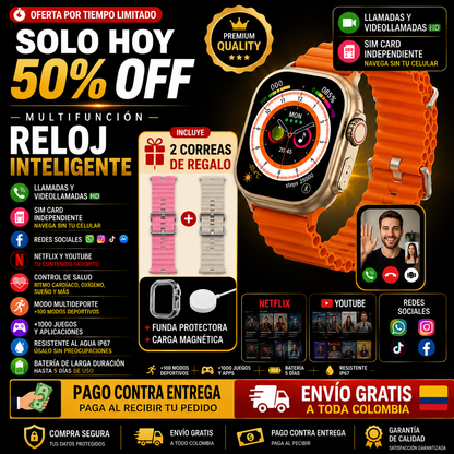 ⌚ Reloj Inteligente 2026 – Un potente mini celular en tu muñeca con doble cámara y SIM Card